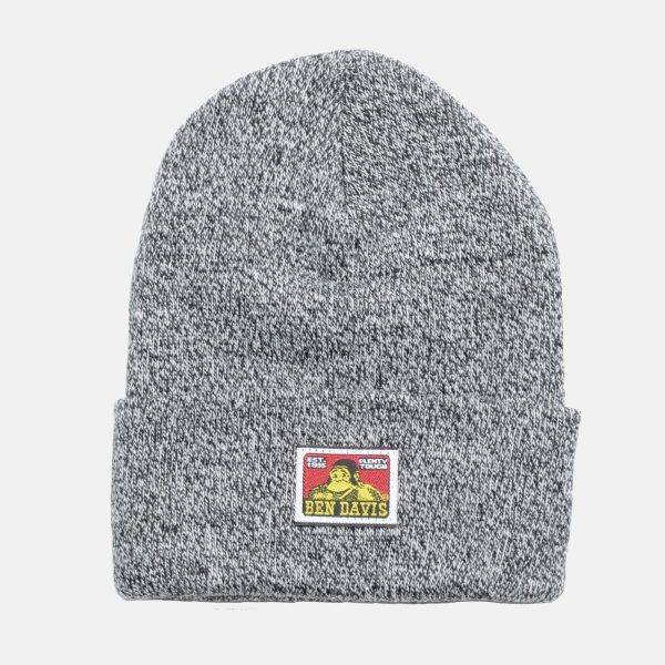 Cuffed Knit Beanie - Marled Black